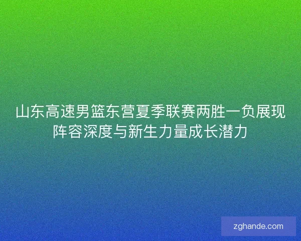 山东高速男篮东营夏季联赛两胜一负展现阵容深度与新生力量成长潜力