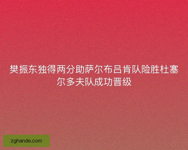 樊振东独得两分助萨尔布吕肯队险胜杜塞尔多夫队成功晋级